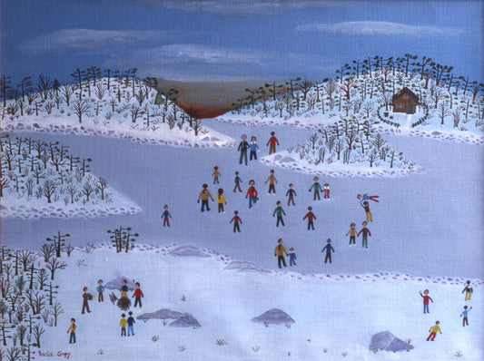 For your Home or Office, Art Print of Original Painting, Skating Williams Lake, Nova Scotia, from Original Prints Collection, Rada Greg.