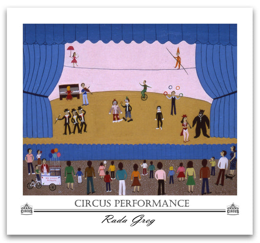 For your Home or Office, Art Print of Original Painting, Circus Performance, Decorative Prints Collection, Rada Greg.