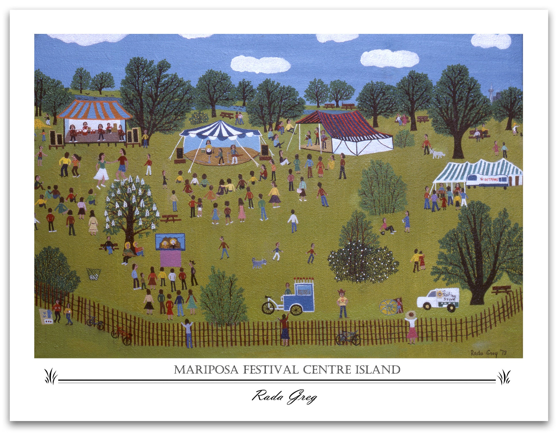 For your Home or Office, Art Print of Original Painting, Mariposa Festival, Centre Island, Decorative Prints Collection, Rada Greg.