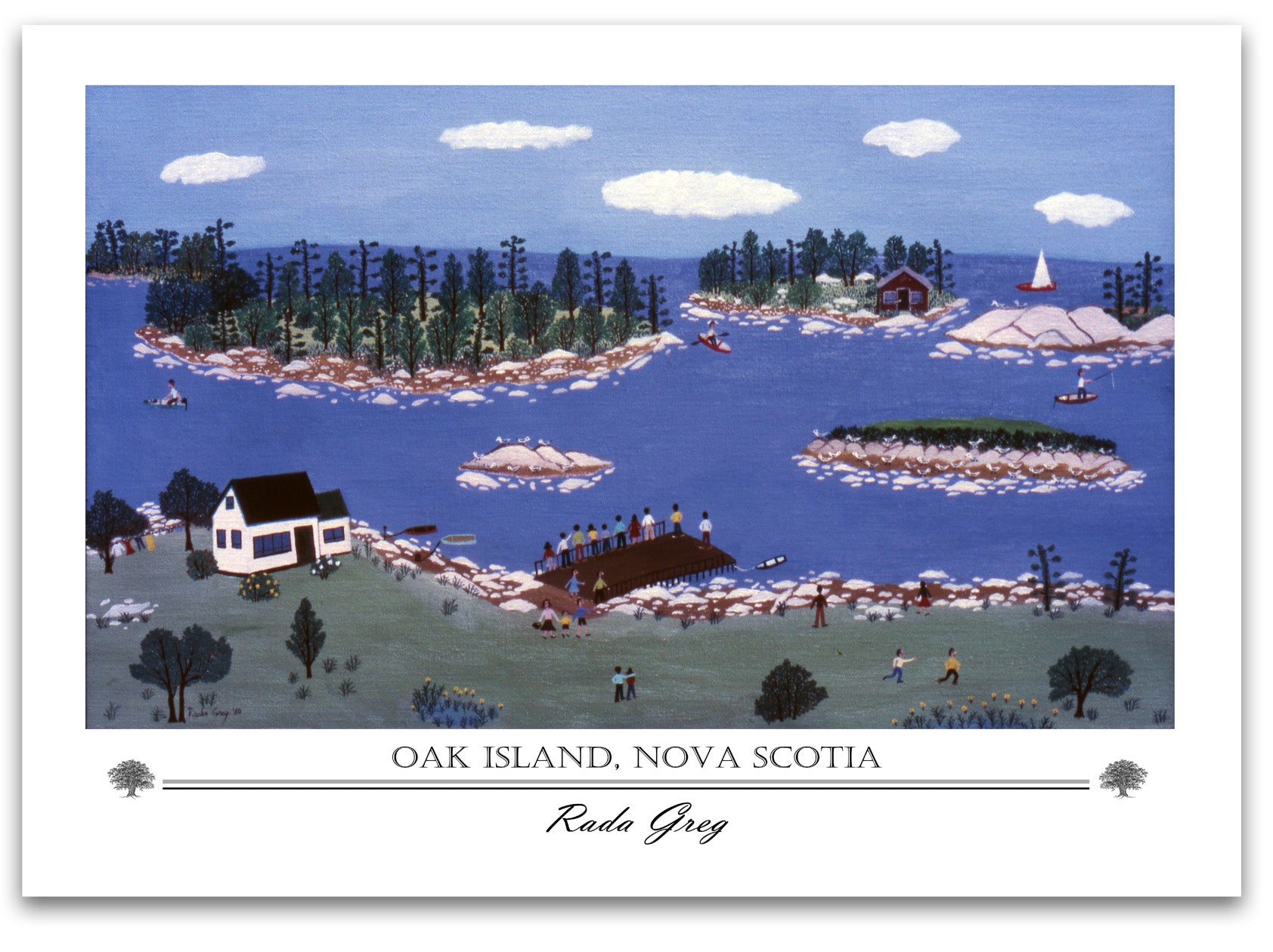 For your Home or Office, Art Print of Original Painting, Oak Island, Nova Scotia, Decorative Prints Collection, Rada Greg.