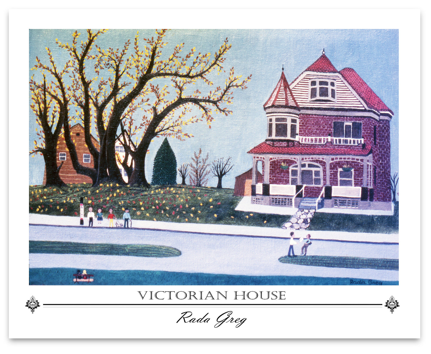 For your Home or Office, Art Print of Original Painting, Victorian House, Decorative Prints Collection, Rada Greg.