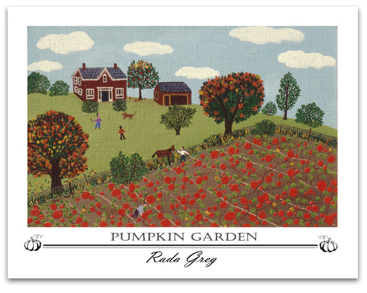 For your Home or Office, Art Print of Original Painting, Pumpkin Garden, Decorative Prints Collection, Rada Greg